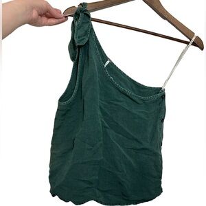 Young Fabulous & Broke Green Cove Pigment Top One Shoulder Women’s XS